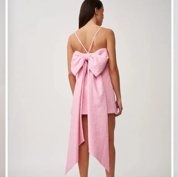 By Johnny Marilyn Bow Back Mini Dress Pink Size 12 - Picture 4 of 7